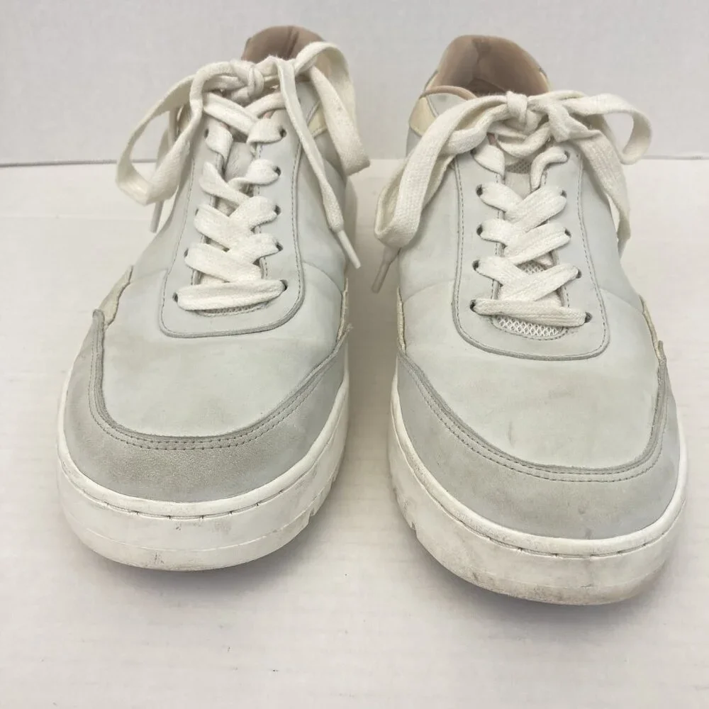Vionic Elsa Shoes‎ Womens Size 9 Light Gray Leather Comfort Sneakers Casual Low